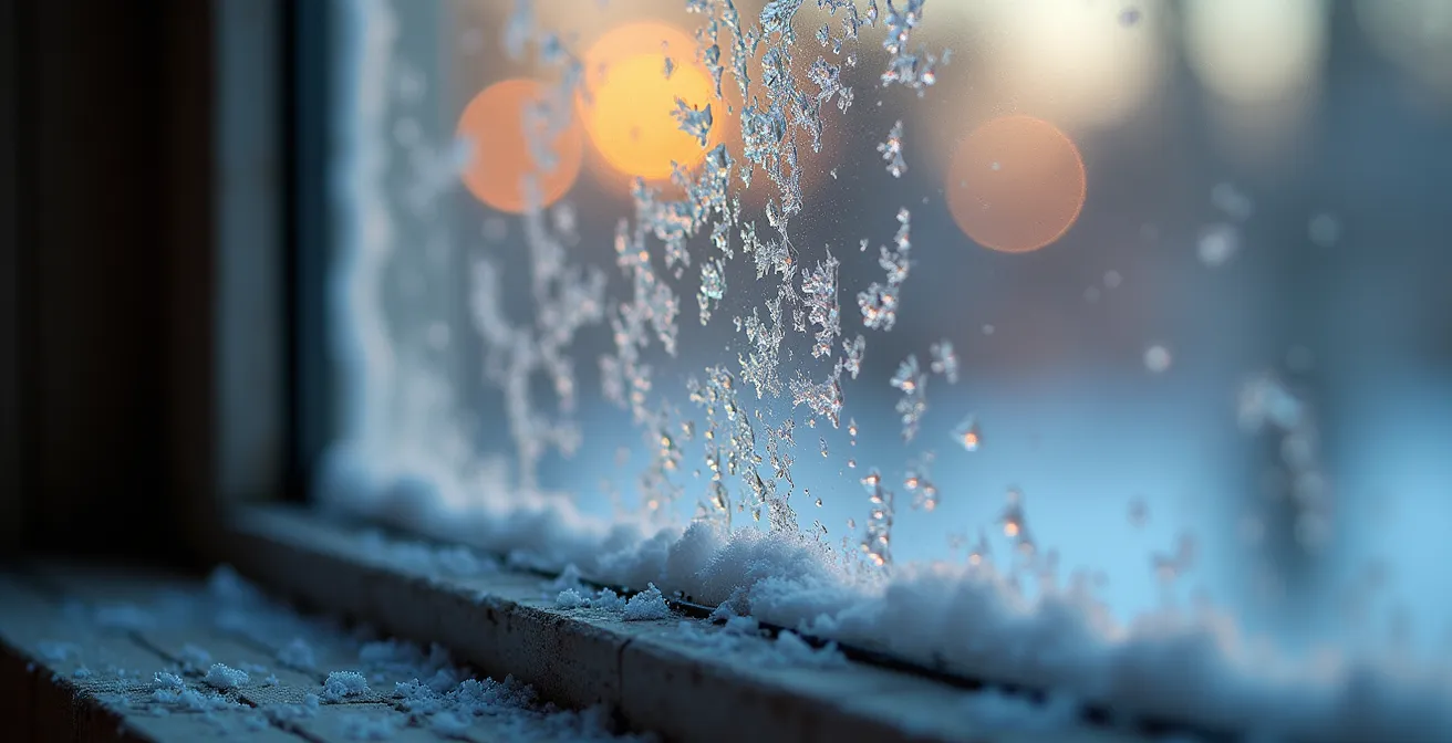 Test de détection thermique révélant les fuites d'air autour d'une fenêtre